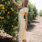 Austia Midi Dress in Yellow OMFORT