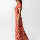 Camden Floral Maxi Dress in Rust OMFORT