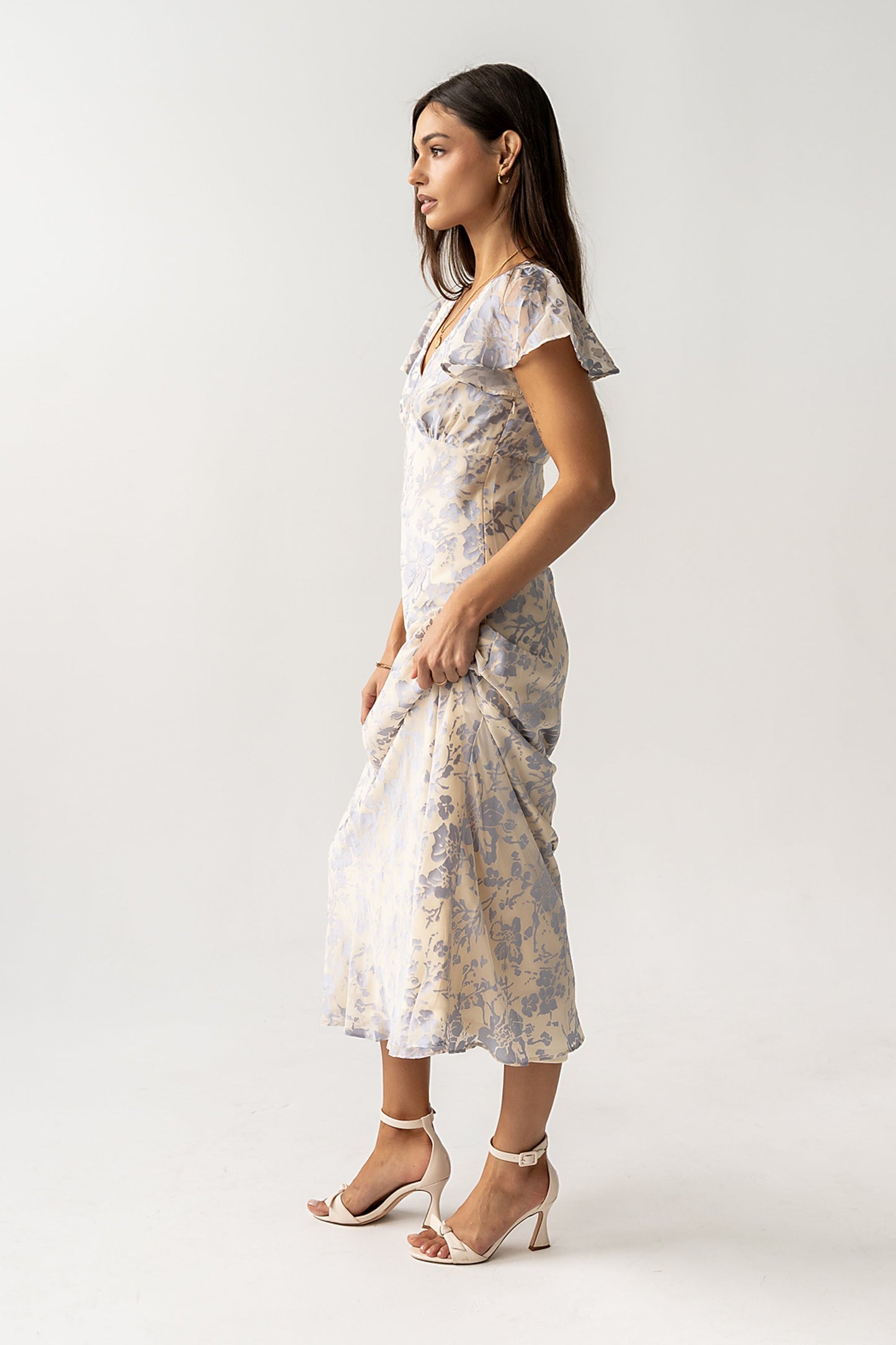Ashtin Floral Maxi Dress in Blue OMFORT