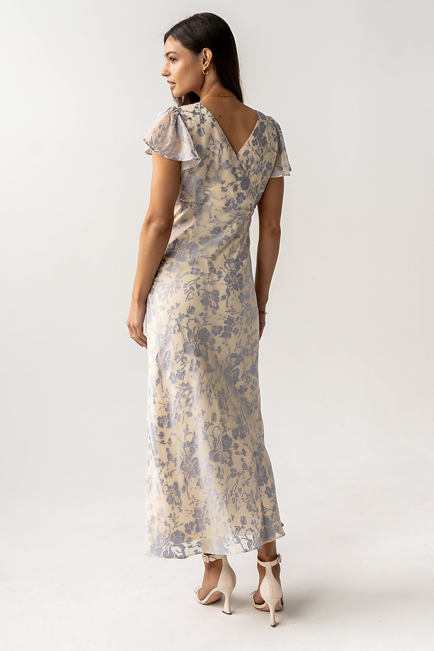 Ashtin Floral Maxi Dress in Blue OMFORT