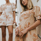 Mitsy Embroidered Floral Romper in Ivory OMFORT