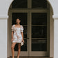 Mitsy Embroidered Floral Romper in Ivory OMFORT