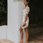 Mitsy Embroidered Floral Romper in Ivory OMFORT