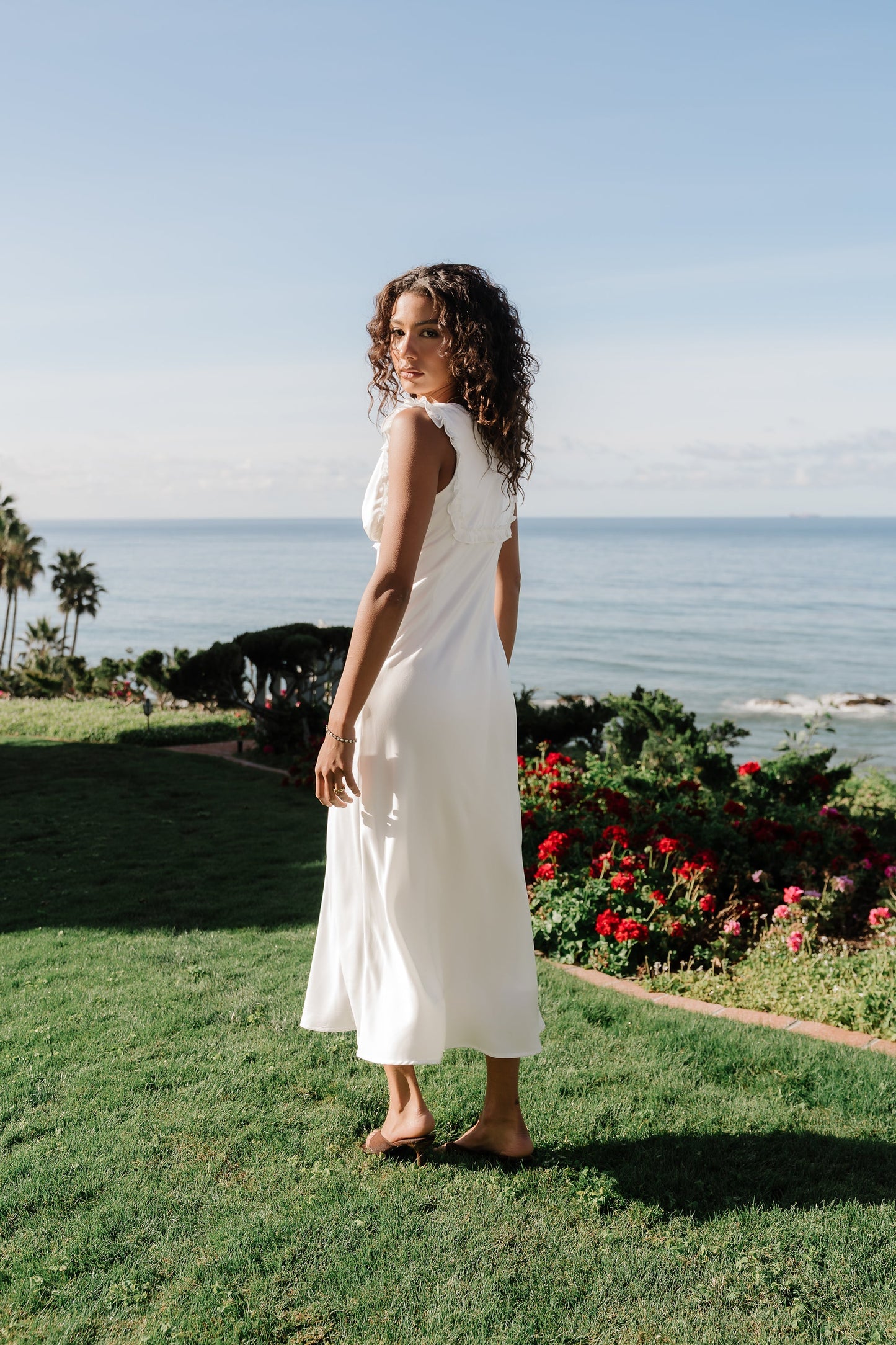 Tracey Maxi Dress in White OMFORT