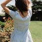 Aislynn Gingham Romper in Blue OMFORT