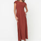 Carolina Pleated Maxi Dress in Brick OMFORT