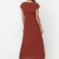 Carolina Pleated Maxi Dress in Brick OMFORT