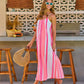 Coastline Shine Abstract Print Maxi Dress OMFORT