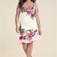 Ruffle Trim Detail Dress - White Multi OMFORT