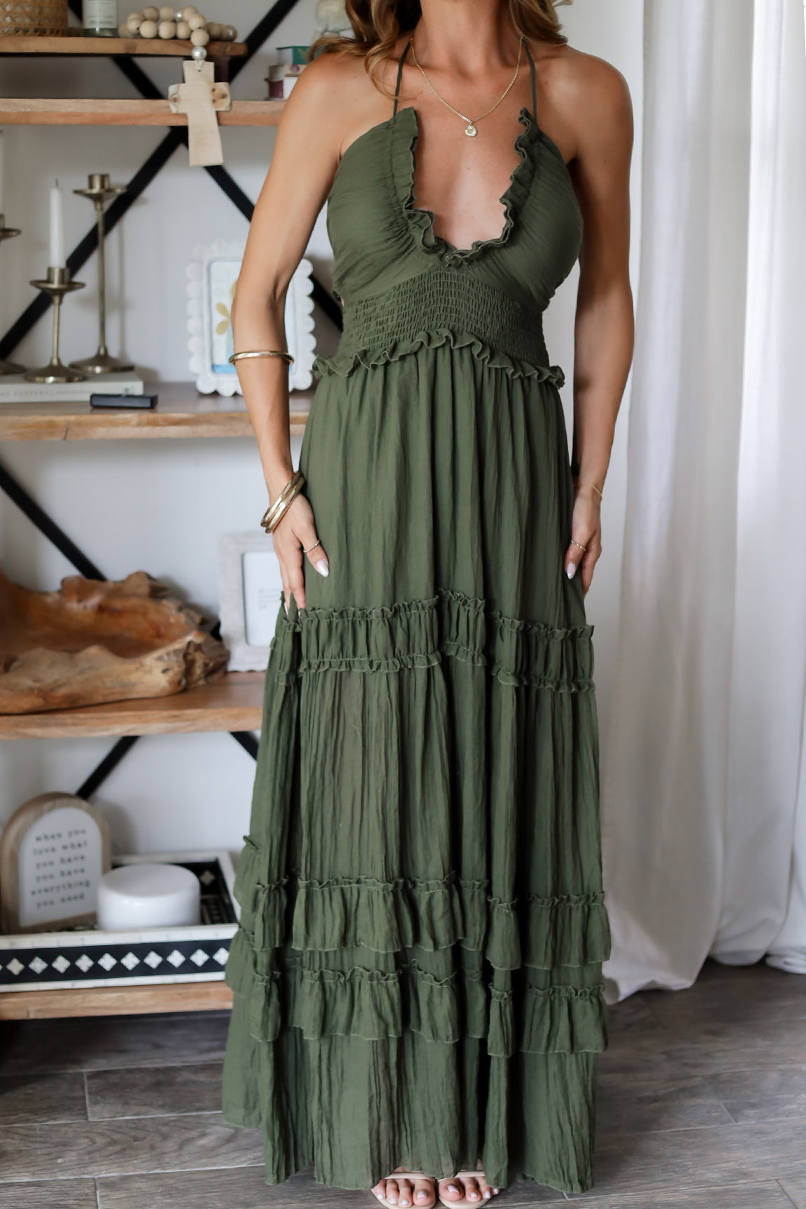 Michelle Ruffle Maxi Dress - 2 Colors OMFORT