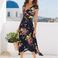 Floral Printed Dress - Navy Multi OMFORT