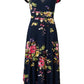 Floral Printed Dress - Navy Multi OMFORT