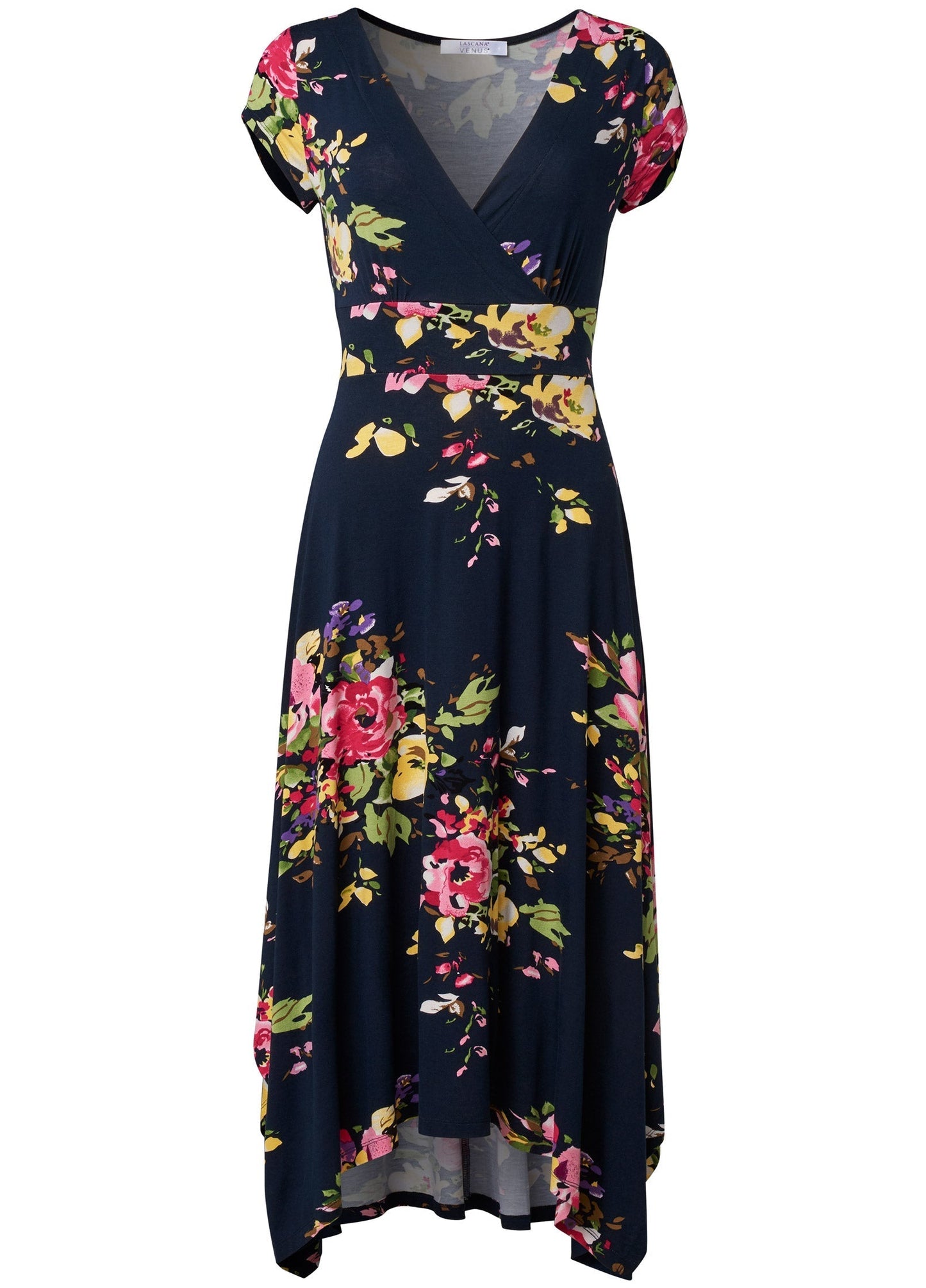 Floral Printed Dress - Navy Multi OMFORT