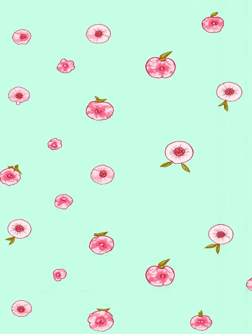 Peach Print Long-Sleeve Pajama Set OMFORT