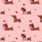 Valentine Dachshund Dog Pattern Pajama Set - OMFORT
