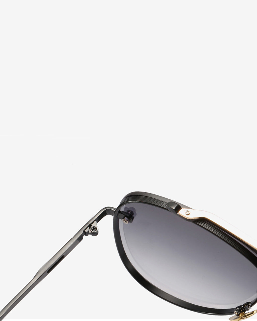 Two Tone Double Bridge Rimless Aviator Gradient Shades Sunglasses For Women Men OMFORT