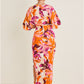 Drape Sleeve Maxi Dress - Desert Floral OMFORT