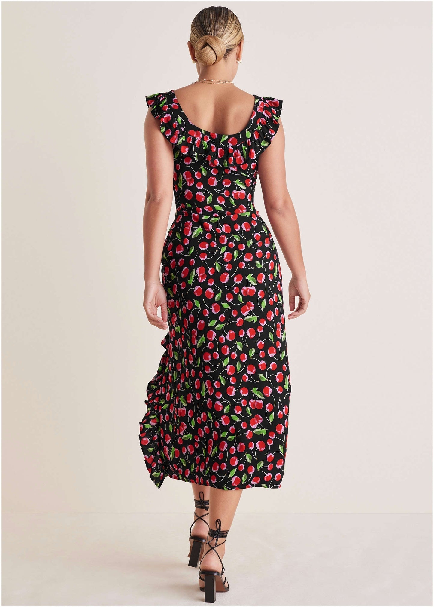 Ruffle Maxi Dress - Very Cherry OMFORT