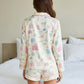 Funky Architectural Pattern Lapel Pajama Set OMFORT