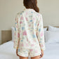 Funky Architectural Pattern Lapel Pajama Set OMFORT