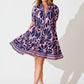 PRE ORDER Felicia Shirt Dress In Pink And Navy Floral OMFORT
