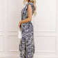 Hawaii Holiday Floral Midi Dress in Navy OMFORT