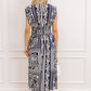 Hawaii Holiday Floral Midi Dress in Navy OMFORT