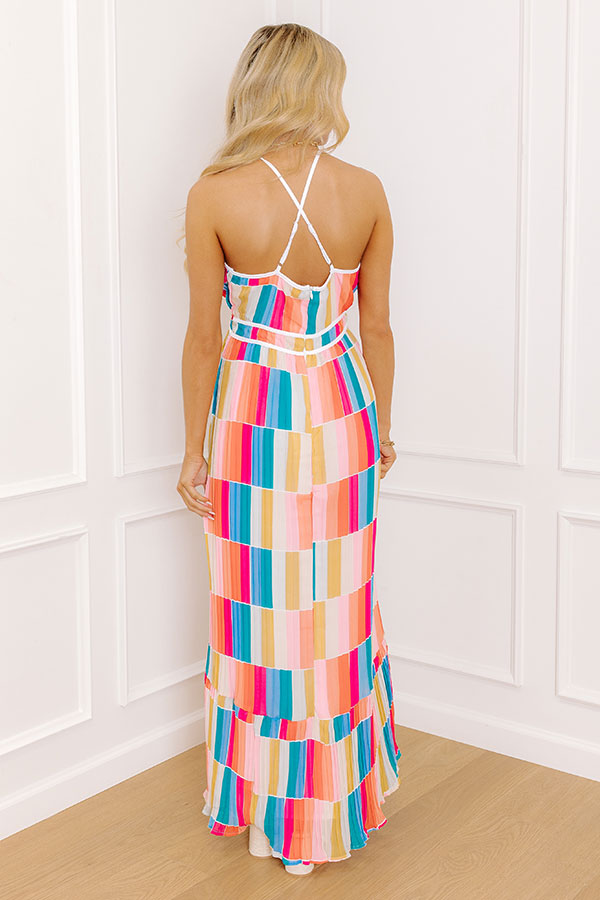 Summer Block Party Pleated Maxi Dress OMFORT