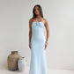 Karmic Blessing Strapless Halter Maxi Dress Blue OMFORT