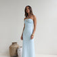 Karmic Blessing Strapless Halter Maxi Dress Blue OMFORT