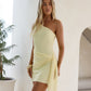Singing Songbirds One Shoulder Mini Dress Yellow OMFORT