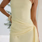 Singing Songbirds One Shoulder Mini Dress Yellow OMFORT