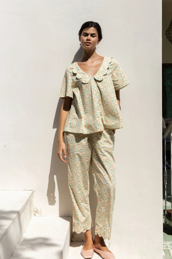 Penelope Sleep Set - Pants - Floret Green OMFORT
