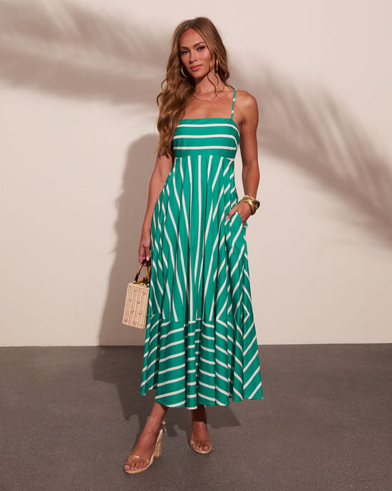 Sea Calling Cotton Striped Maxi Dress OMFORT