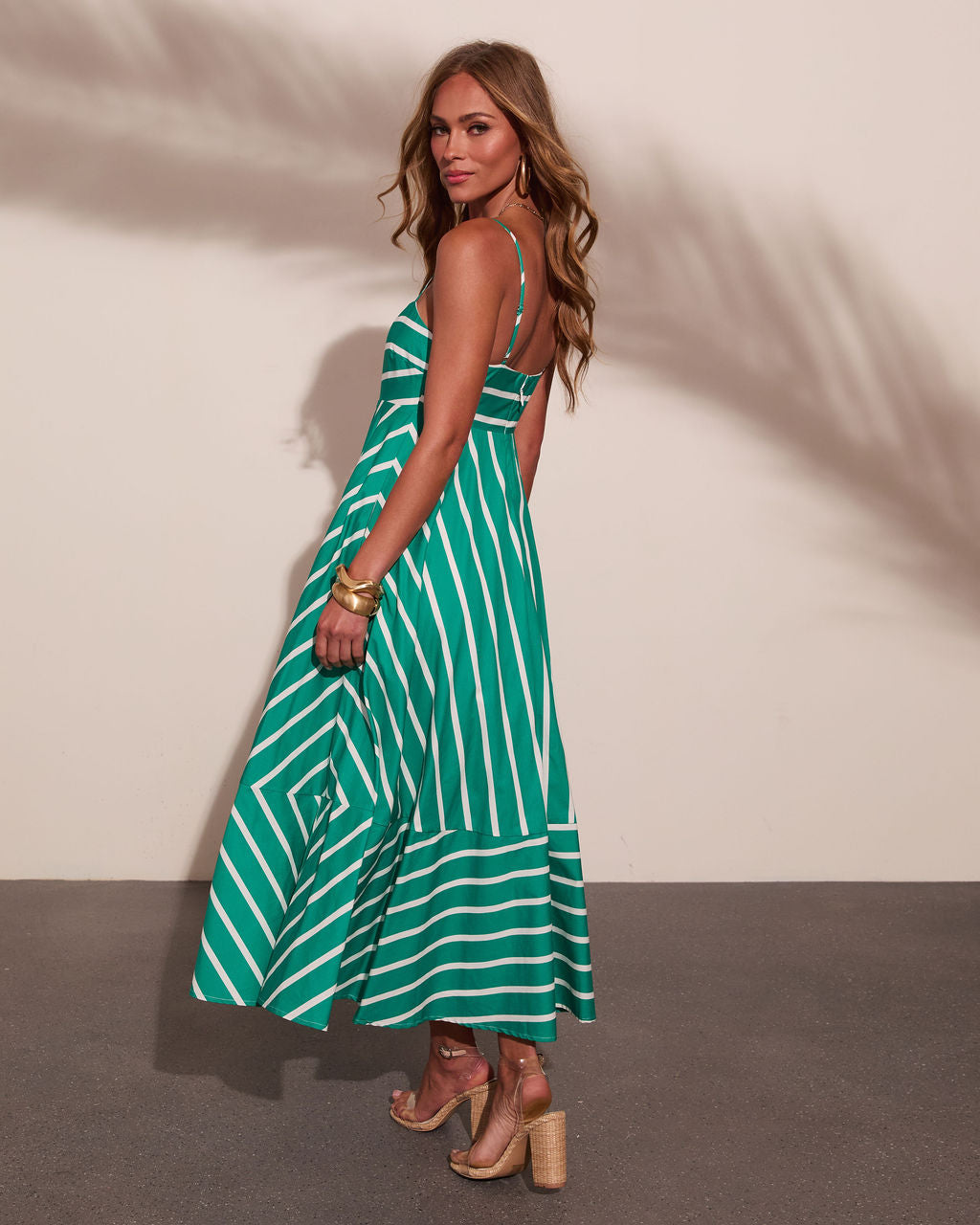 Sea Calling Cotton Striped Maxi Dress OMFORT