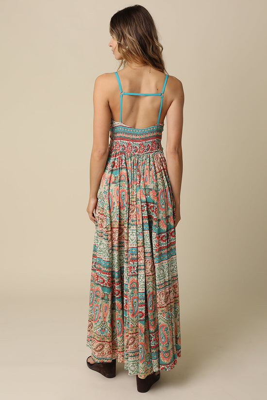 Paisley Print Maxi Dress OMFORT
