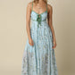 Floral Maxi Dress With Tie Front Detail OMFORT