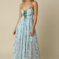 Floral Maxi Dress With Tie Front Detail OMFORT