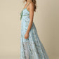 Floral Maxi Dress With Tie Front Detail OMFORT