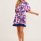 Dusk Soiree Shirt Dress in Pink with Navy Floral OMFORT