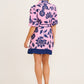 Dusk Soiree Shirt Dress in Pink with Navy Floral OMFORT