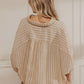 Coastal Ease Oversized Crop Button Up Top in Iced Latte OMFORT