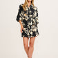 Floral Dreams Shirt Dress in Black Floral OMFORT