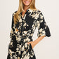 Floral Dreams Shirt Dress in Black Floral OMFORT