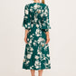 Golden Bloom Maxi Dress in Emerald Print OMFORT
