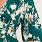 Golden Bloom Maxi Dress in Emerald Print OMFORT