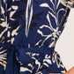 Stylish World Maxi Shirt Dress in Navy with Cream print OMFORT