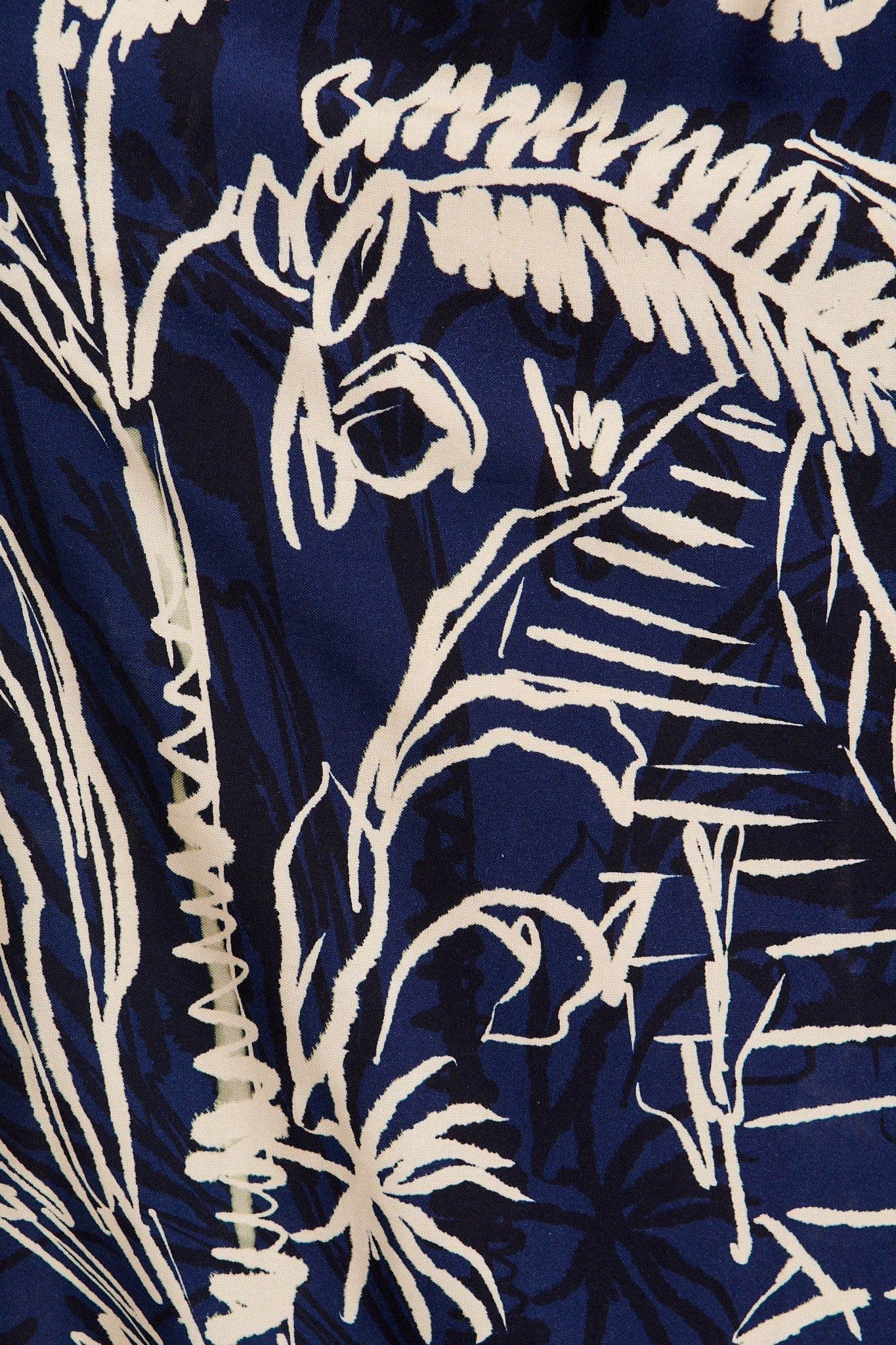 Stylish World Maxi Shirt Dress in Navy with Cream print OMFORT