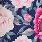 Secret Radiance Maxi Dress in Navy with Pink Floral Linen Blend OMFORT