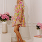Petals and Prosecco Floral Pleated Mini Dress OMFORT